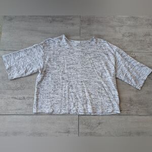 Pure Jill J.Jill Women's Heather Grey Space Dye Loose Fit Relaxed Top Small